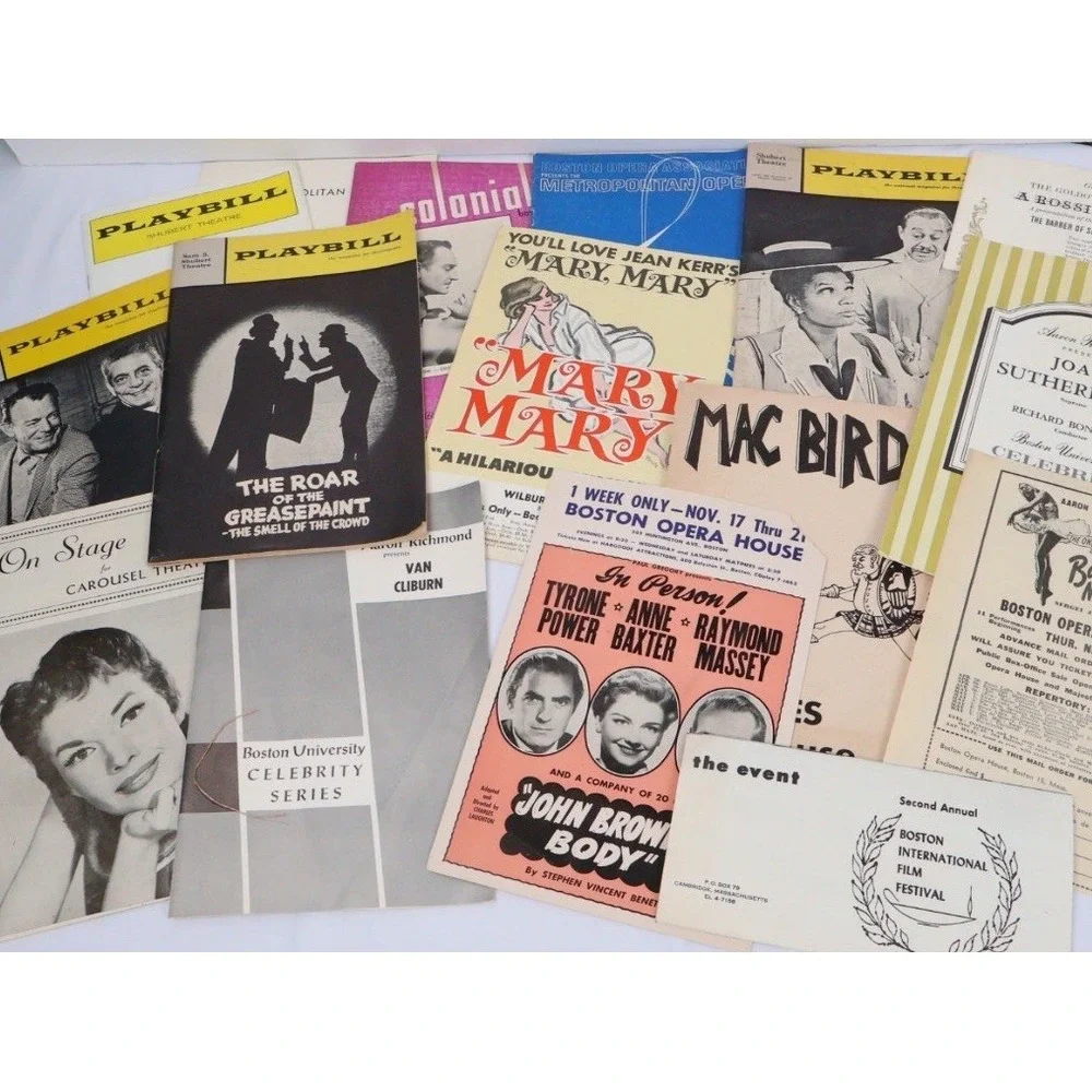 VTG Playbills Programs BOSTON Theatre District Film Festival Ephemera‎ 60's-70's